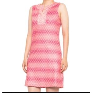 NWT Cabana Life Retro Geo Sleeveless Tunic Dress XL Pink Geometric Golf Resort